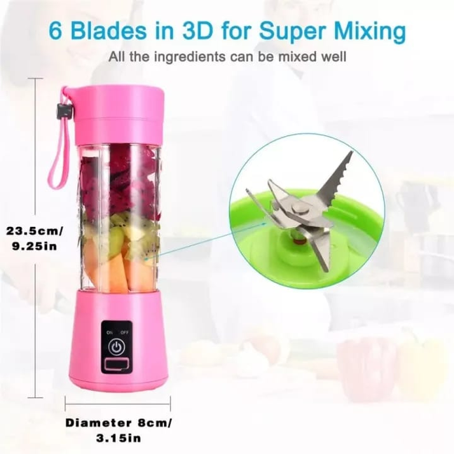 High quilety 6 Blade Portable Rechargeable USB Juicer Blender Tashm store