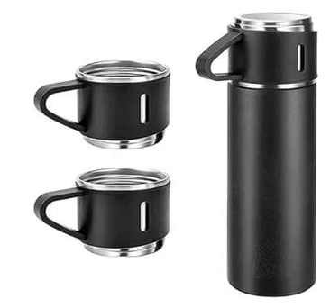 Stainless Steel Thermal Bottle with 3 Cups 500 ML Vacuum Insulated Bottle Tashm Store Tashm store