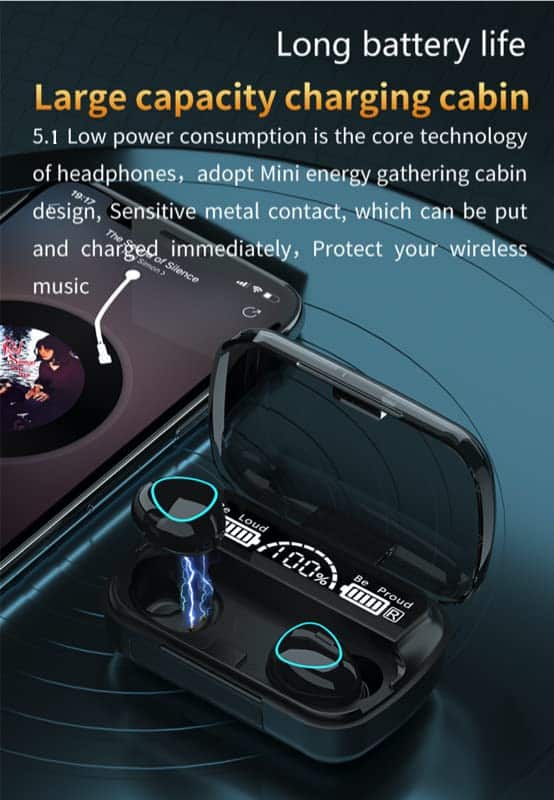 M10 TWS Wireless Earbuds with Charging Power Bank & LED Display 3D Touch Bluetooth Headset newest-Tashm Store Tashm store