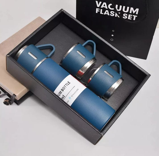 Stainless Steel Thermal Bottle with 3 Cups 500 ML Vacuum Insulated Bottle Tashm Store Tashm store