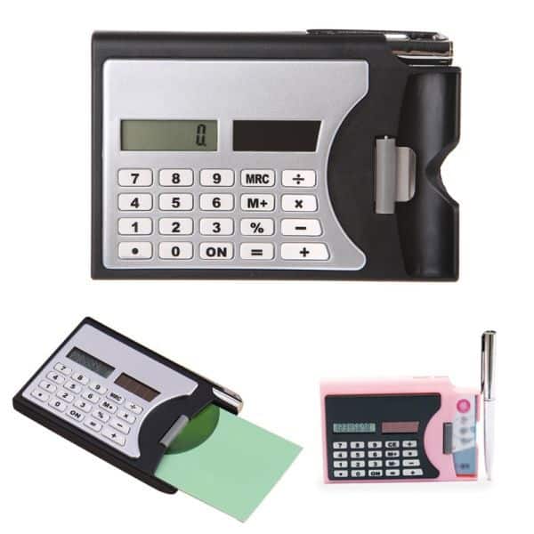 3-In-1 Portable 8-Digit Solar Calculator Business Card Holder with Ball-Point Pen Tashm Store