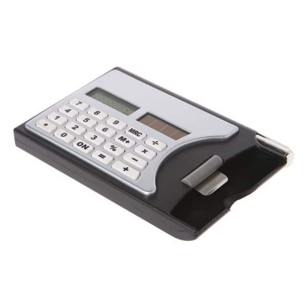 3-In-1 Portable 8-Digit Solar Calculator Business Card Holder with Ball-Point Pen Tashm Store