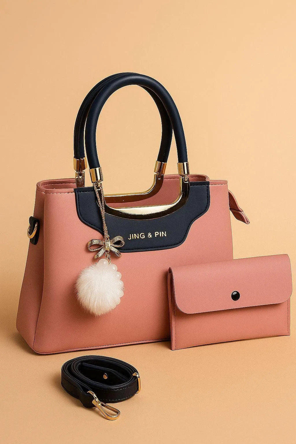 Girl's Hand Bag Set - 2 stylish pieces Rexine | Plain Design bag school, outings, casual | Tashm Store Tashm Store