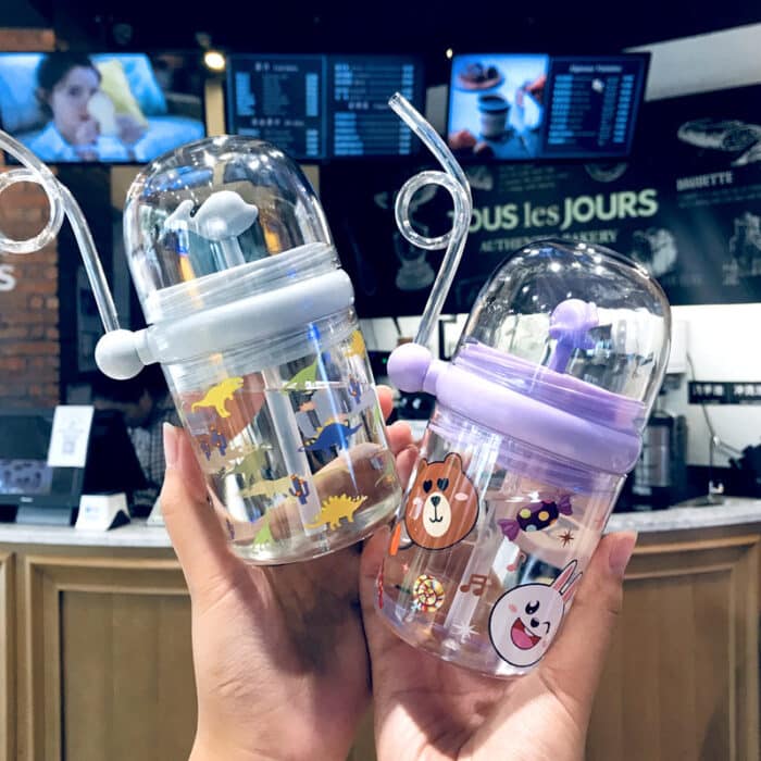 Baby Water Bottle Cartoon Whale Children Cup Baby Feeding Tashm Store