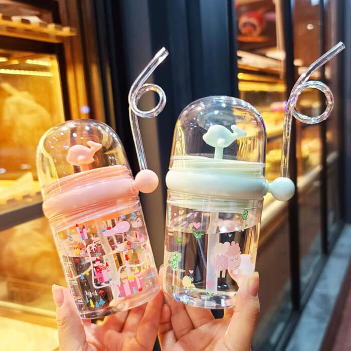 Baby Water Bottle Cartoon Whale Children Cup Baby Feeding Tashm Store