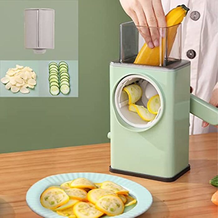 Multifunctional Rotary Vegetable Cutter 3 In 1 Manual Vegetable Slicer Rotary Cheese Grater Shredder Potato Chopper Carrot Cutter Peeler Maker Tashm store