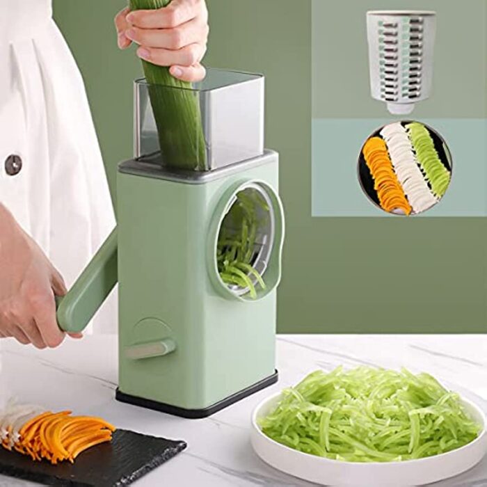 Multifunctional Rotary Vegetable Cutter 3 In 1 Manual Vegetable Slicer Rotary Cheese Grater Shredder Potato Chopper Carrot Cutter Peeler Maker Tashm store