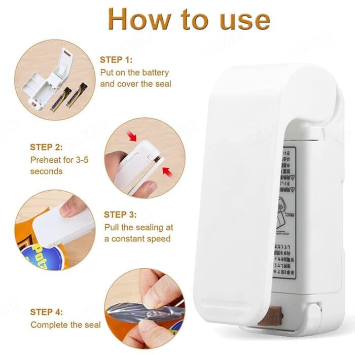 Mini Plastic Bag Sealer Machine Storage Bag Clip Sealing Machine Tashm store